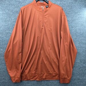 Club 4 House Mens Orange Polka Dot Quarter Zip Pullover 3XL Bamboo Charcoal